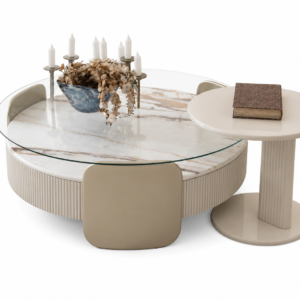 Crystal Edge Glass Center Table